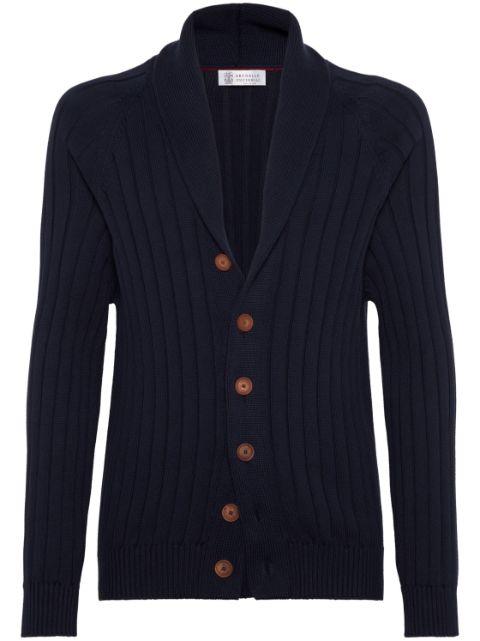 shawl-collar cotton cardigan by BRUNELLO CUCINELLI