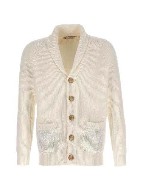 shawl-collar ribbed cardigan by BRUNELLO CUCINELLI