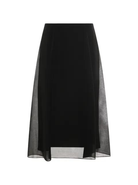sheer panel A-line skirt by BRUNELLO CUCINELLI