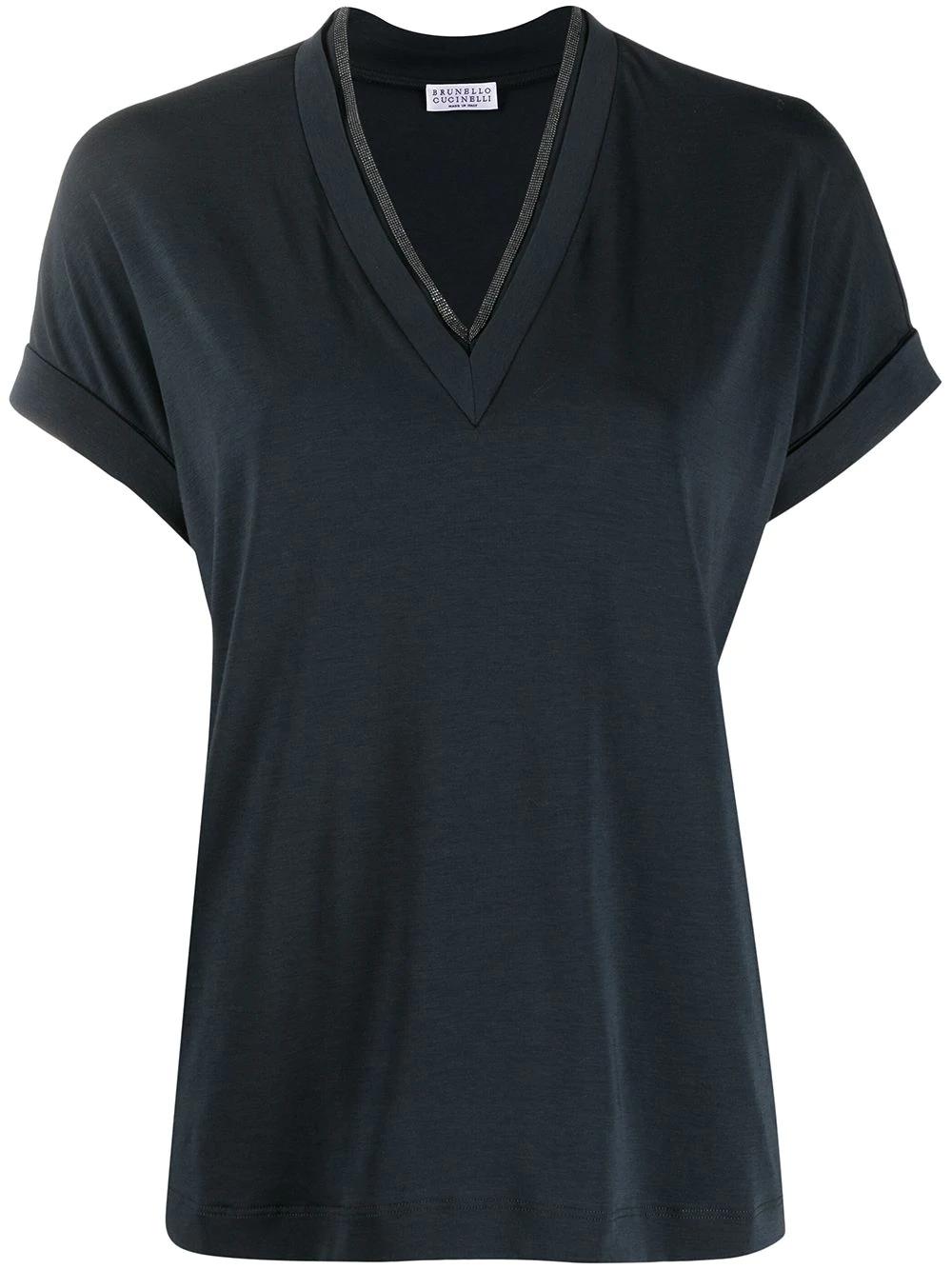 short-sleeve fitted blouse by BRUNELLO CUCINELLI