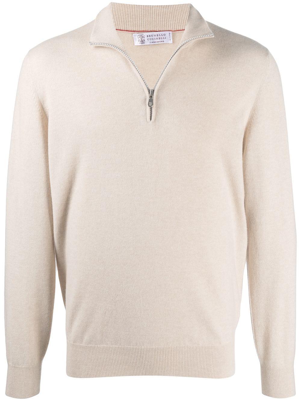 short-zip knitted jumper by BRUNELLO CUCINELLI