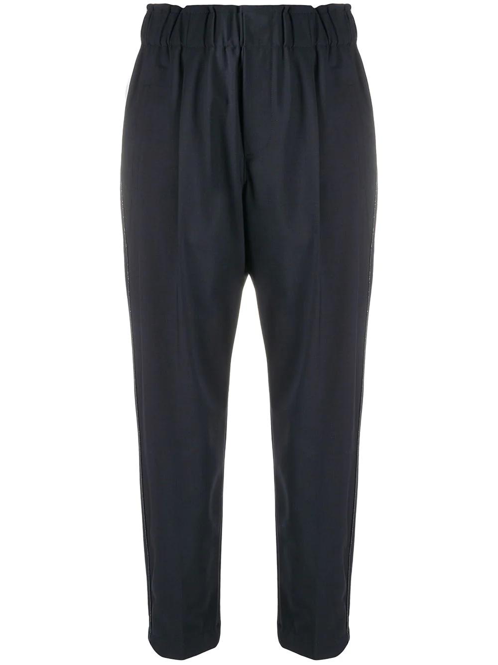 side stripe cropped trousers by BRUNELLO CUCINELLI