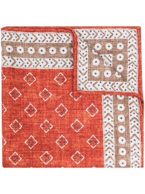silk geometric-pattern pocket square by BRUNELLO CUCINELLI