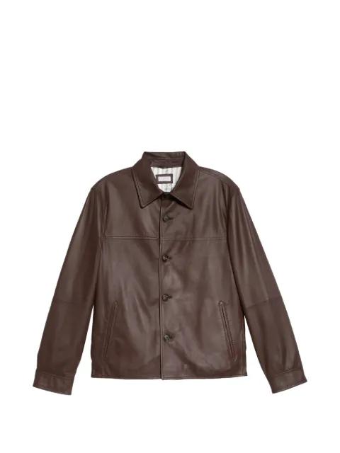 single-breasted leather jacket by BRUNELLO CUCINELLI