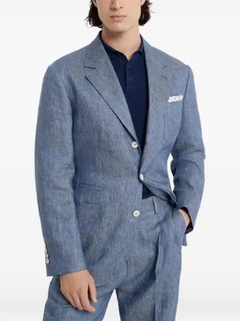 single-breasted linen blazer by BRUNELLO CUCINELLI