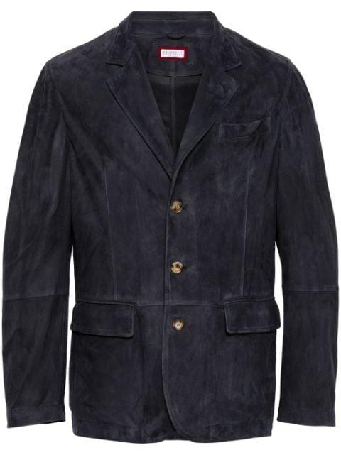 single-breasted suede blazer by BRUNELLO CUCINELLI