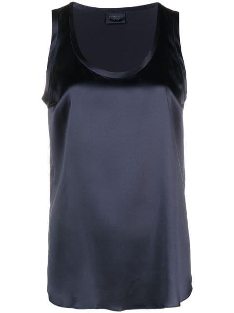 sleeveless silk-blend tank top by BRUNELLO CUCINELLI