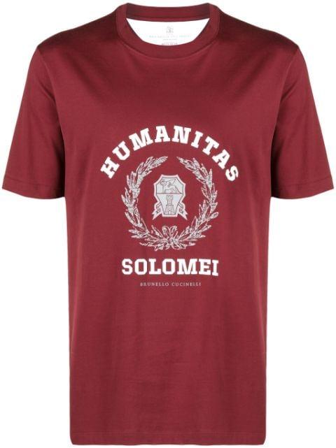 slogan-print cotton T-shirt by BRUNELLO CUCINELLI