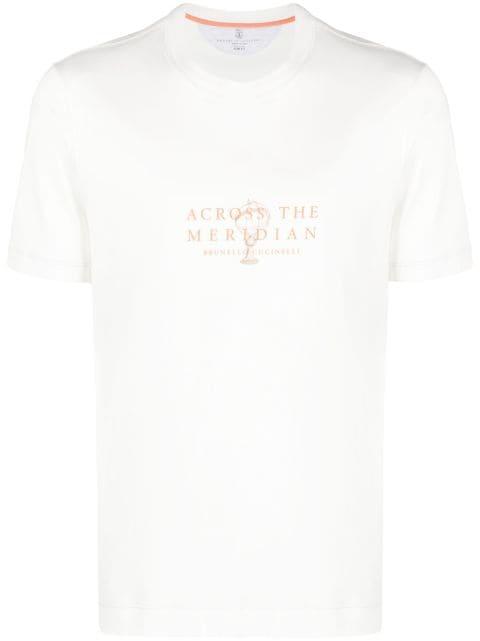 slogan-print cotton T-shirt by BRUNELLO CUCINELLI