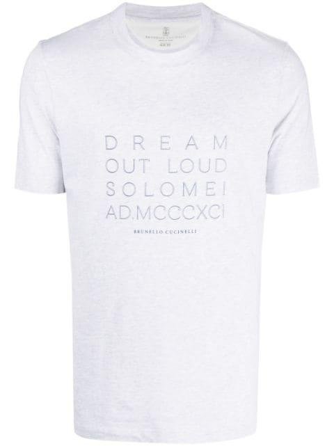 slogan-print cotton T-shirt by BRUNELLO CUCINELLI