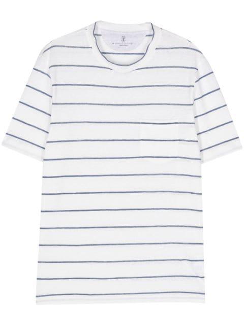 slub-textured striped T-shirt by BRUNELLO CUCINELLI
