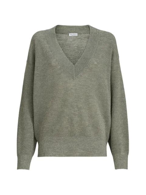 sparkling V-neck top by BRUNELLO CUCINELLI