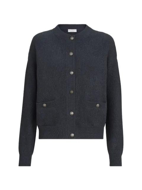 sparkling cashmere English rib cardigan by BRUNELLO CUCINELLI
