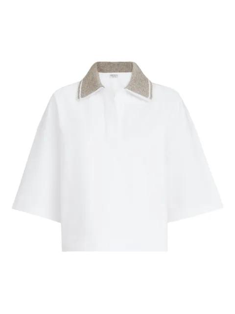 sparkling knit-collar T-shirt by BRUNELLO CUCINELLI