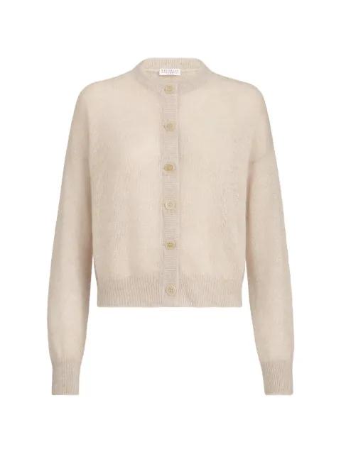 sparkling mohair and wool cardigan with monili by BRUNELLO CUCINELLI