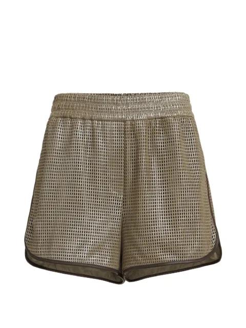 sparkling net leather shorts by BRUNELLO CUCINELLI
