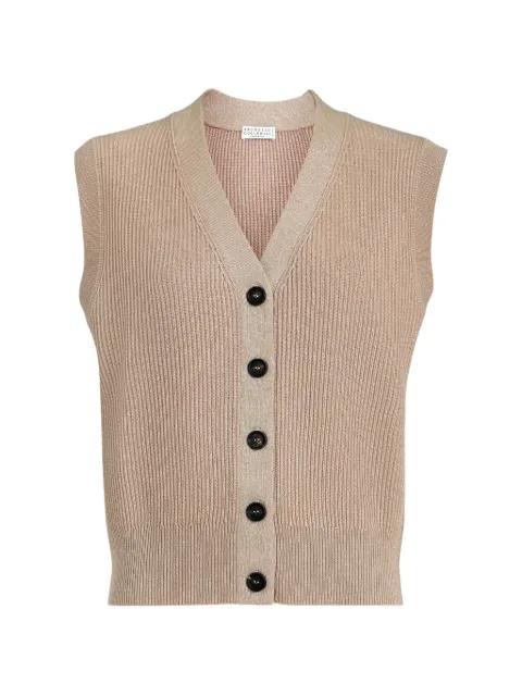 sparkling rib vest by BRUNELLO CUCINELLI