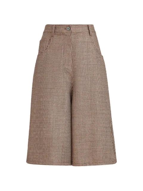 sparkling virgin wool houndstooth long bermuda shorts with Monili by BRUNELLO CUCINELLI