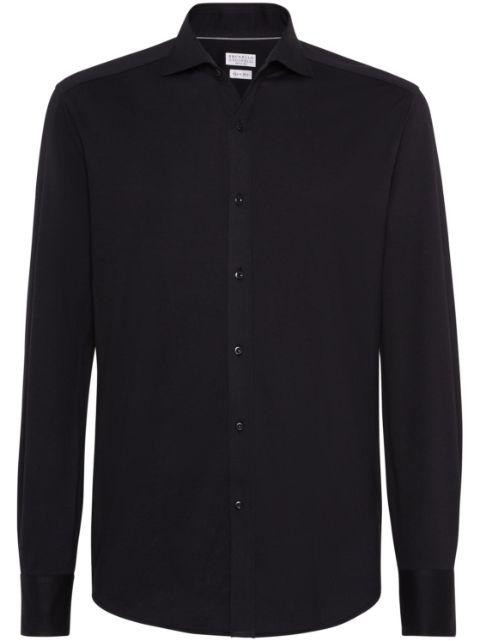 spread-collar cotton shirt by BRUNELLO CUCINELLI