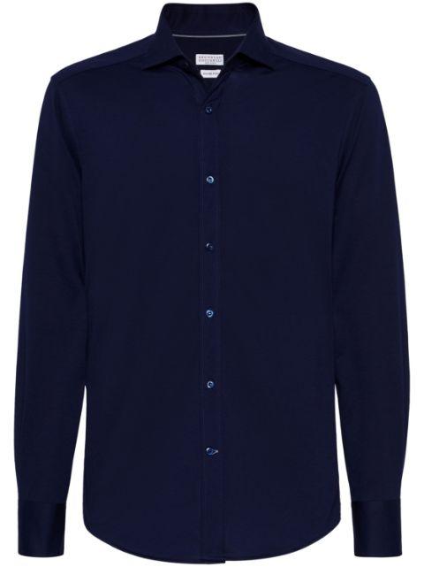 spread-collar cotton shirt by BRUNELLO CUCINELLI