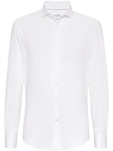 spread-collar cotton shirt by BRUNELLO CUCINELLI