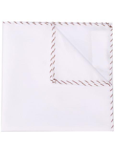 stitch detail pocket square by BRUNELLO CUCINELLI