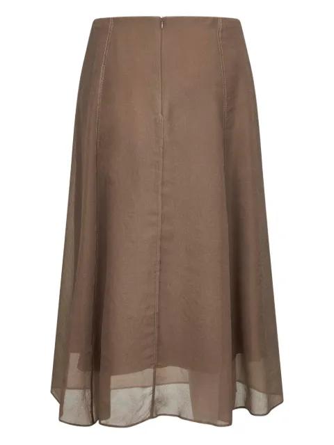 stitching-detail A-line midi skirt by BRUNELLO CUCINELLI