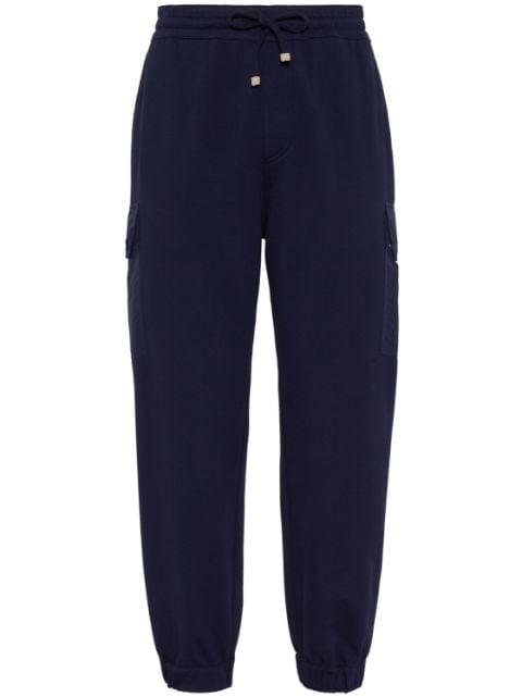 straight-leg cotton-blend track pants by BRUNELLO CUCINELLI