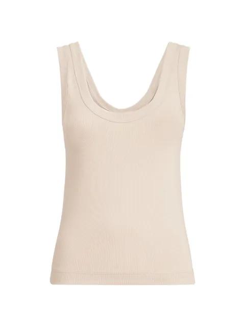 stretch cotton ribbed jersey top with monili by BRUNELLO CUCINELLI