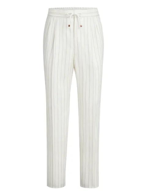 stripe drawstring pleated trousers by BRUNELLO CUCINELLI