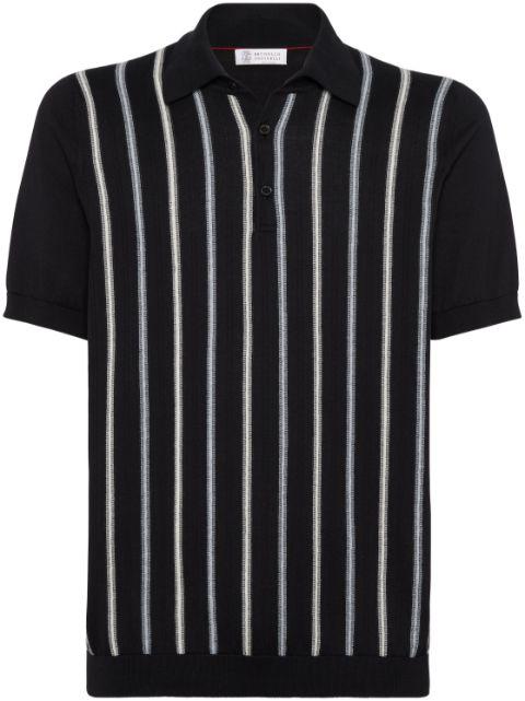 stripe-jacquard polo shirt by BRUNELLO CUCINELLI
