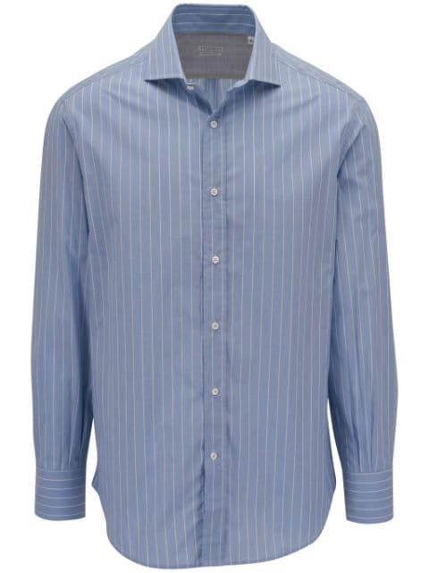 striped button-up cotton shirt by BRUNELLO CUCINELLI