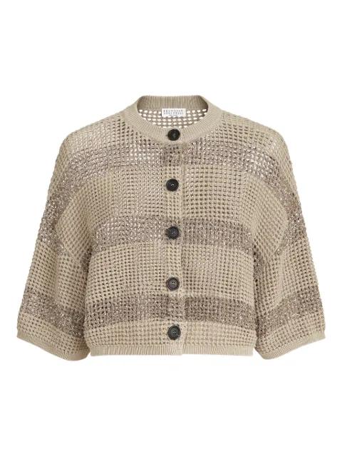 striped cropped cardigan by BRUNELLO CUCINELLI