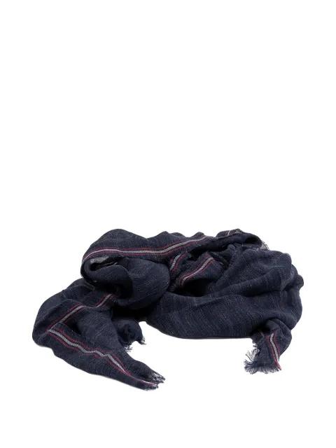 striped frayed scarf by BRUNELLO CUCINELLI