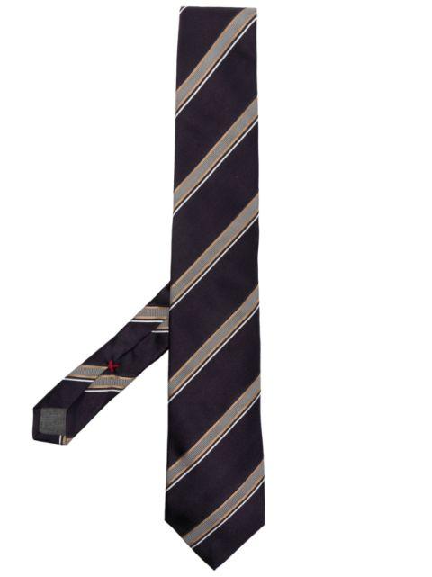 striped jacquard silk tie by BRUNELLO CUCINELLI
