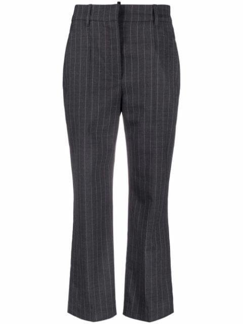 striped kickflare cropped trousers by BRUNELLO CUCINELLI
