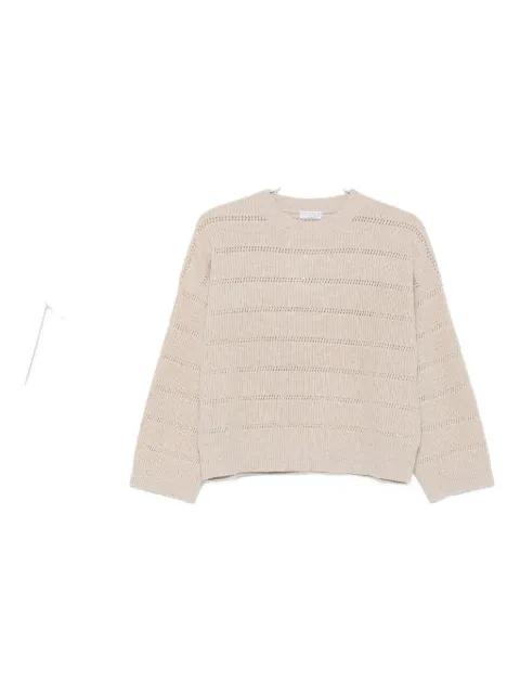 striped open-knit sweater by BRUNELLO CUCINELLI