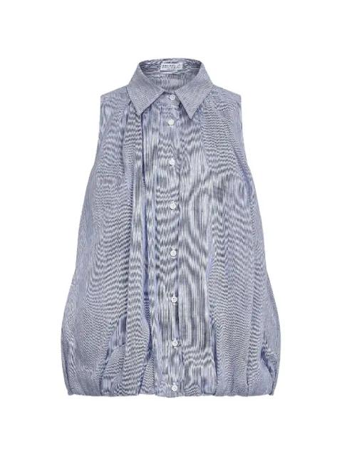 striped pleated shirt by BRUNELLO CUCINELLI