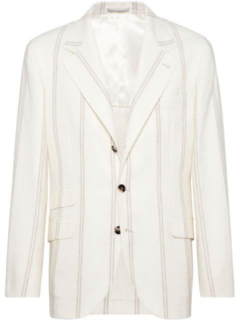 striped single-breasted blazer by BRUNELLO CUCINELLI