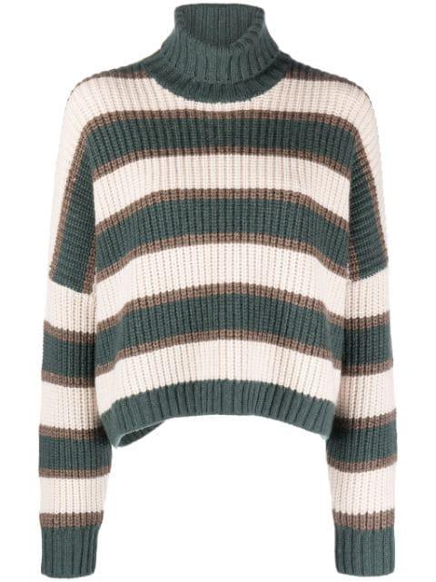 striped turtleneck sweater by BRUNELLO CUCINELLI