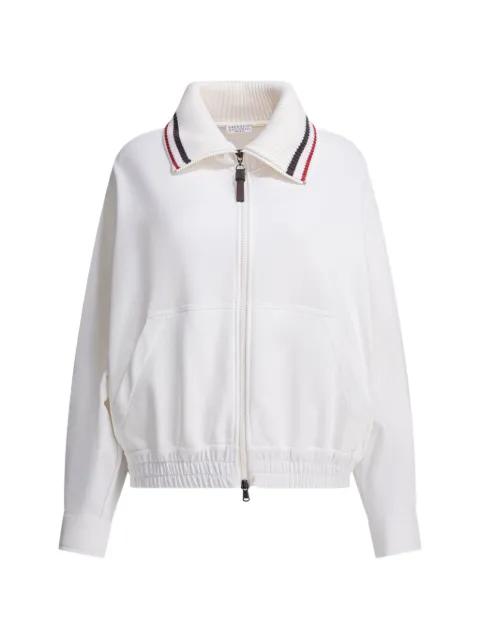 striped zip sweatshirt by BRUNELLO CUCINELLI