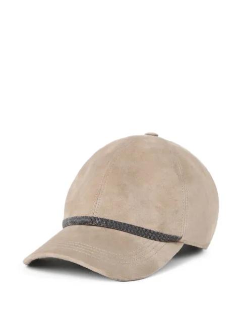 suede beaded-band baseball cap by BRUNELLO CUCINELLI