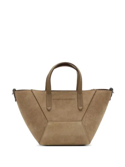 suede panelled tote bag by BRUNELLO CUCINELLI