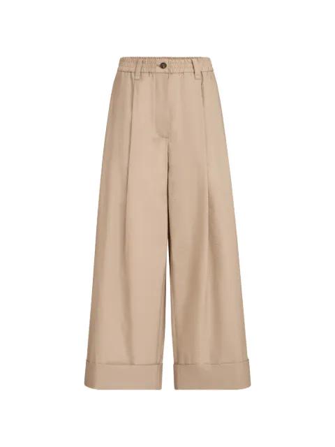 techno cotton poplin boxy pleated trousers with monili by BRUNELLO CUCINELLI