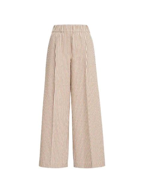 techno-cotton striped seersucker baggy track trousers with monili by BRUNELLO CUCINELLI