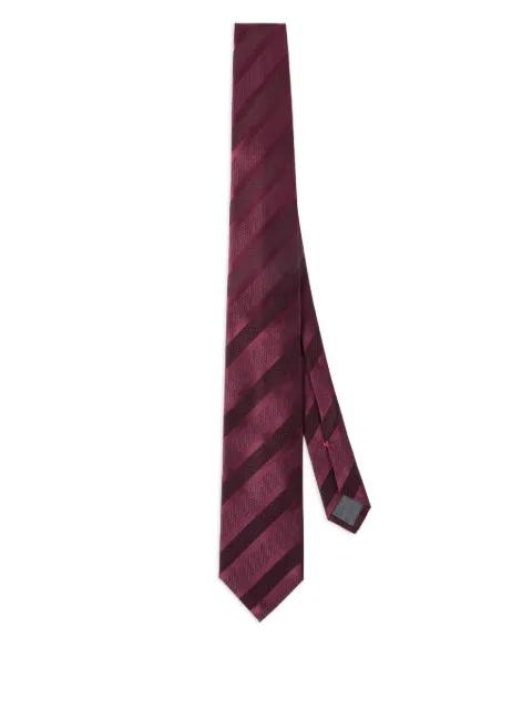 textured stripe silk tie by BRUNELLO CUCINELLI