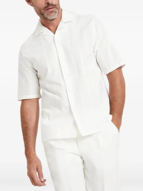 textured-weave resort shirt by BRUNELLO CUCINELLI