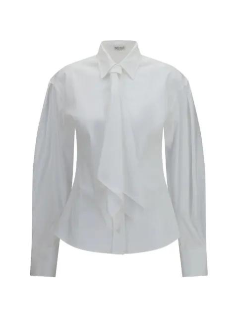 tie-detail puff-sleeve shirt by BRUNELLO CUCINELLI