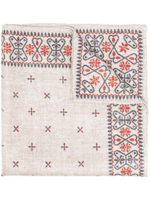tile-print silk scarf by BRUNELLO CUCINELLI