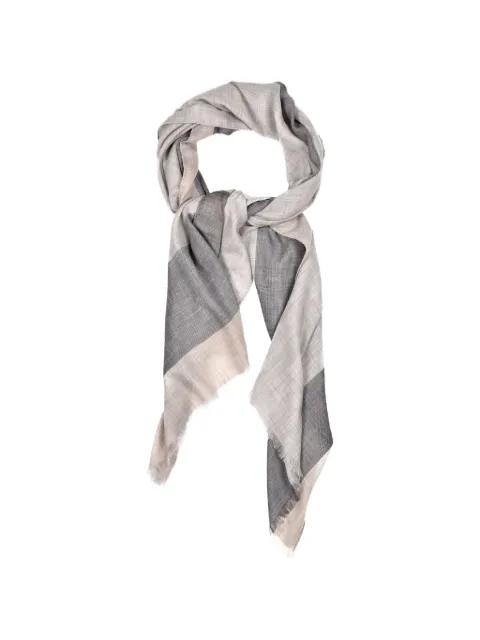 two-tone frayed scarf by BRUNELLO CUCINELLI